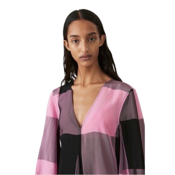 Ganni Check Midi Dress in Moonlite Mauve size 4 - Picture 4 of 15